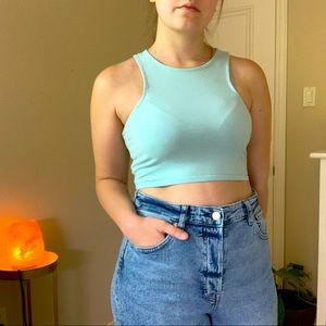 Light blue crop top